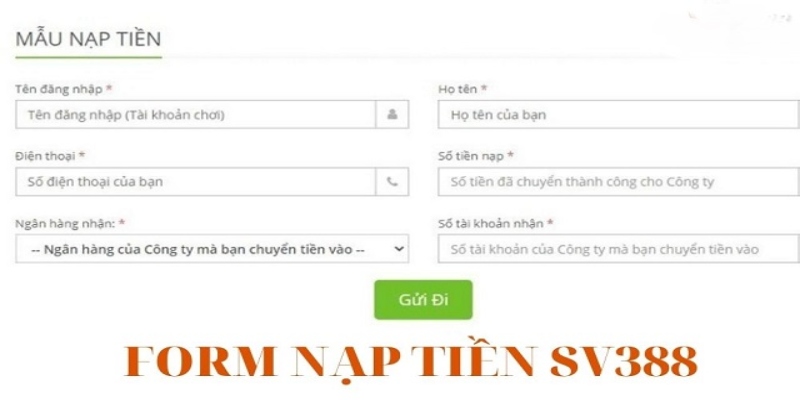 cách nạp tiền SV388